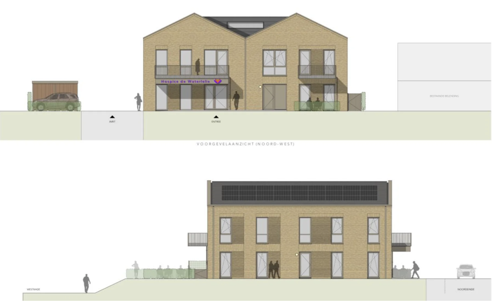 Ontwerptekening nieuw gebouw hospice De Waterlelie