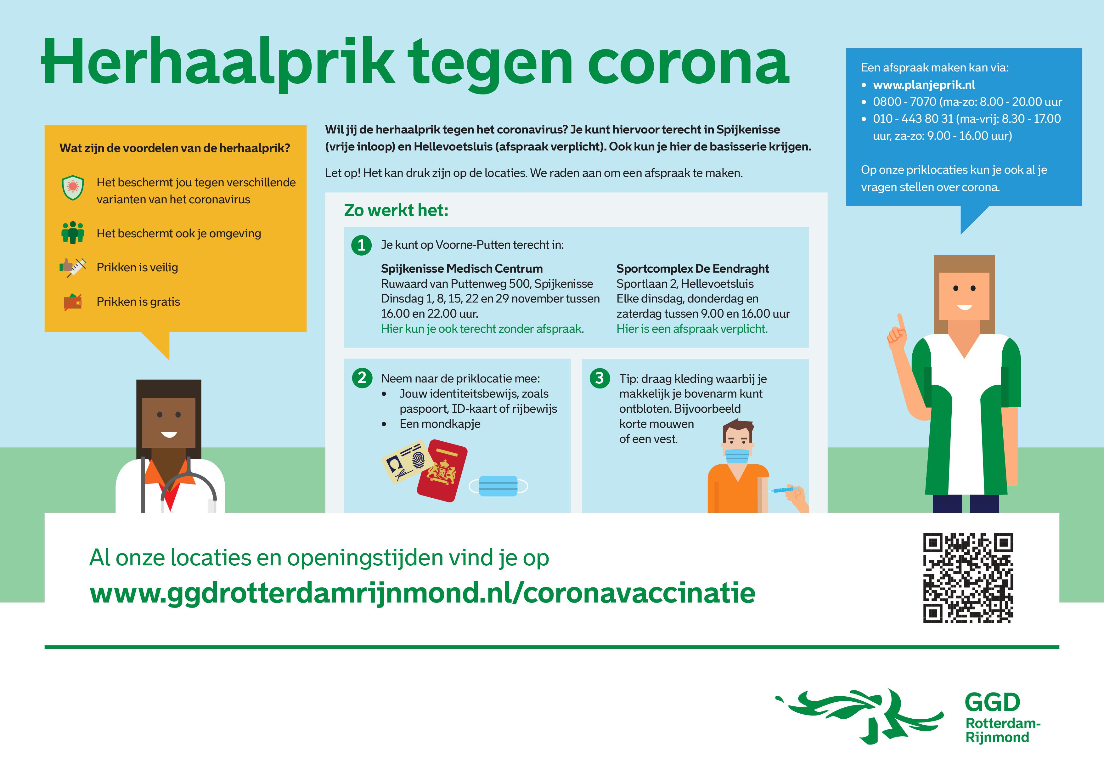 Infographic herhaalprikken tegen corona Voorne-Putten